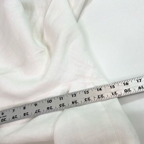 Talbots Pants Womens 18 White Linen High Rise Straight Leg Pull-On - Picture 4 of 9
